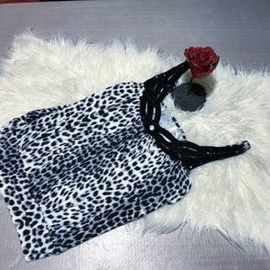Kische animal print sequins tank top Stretch